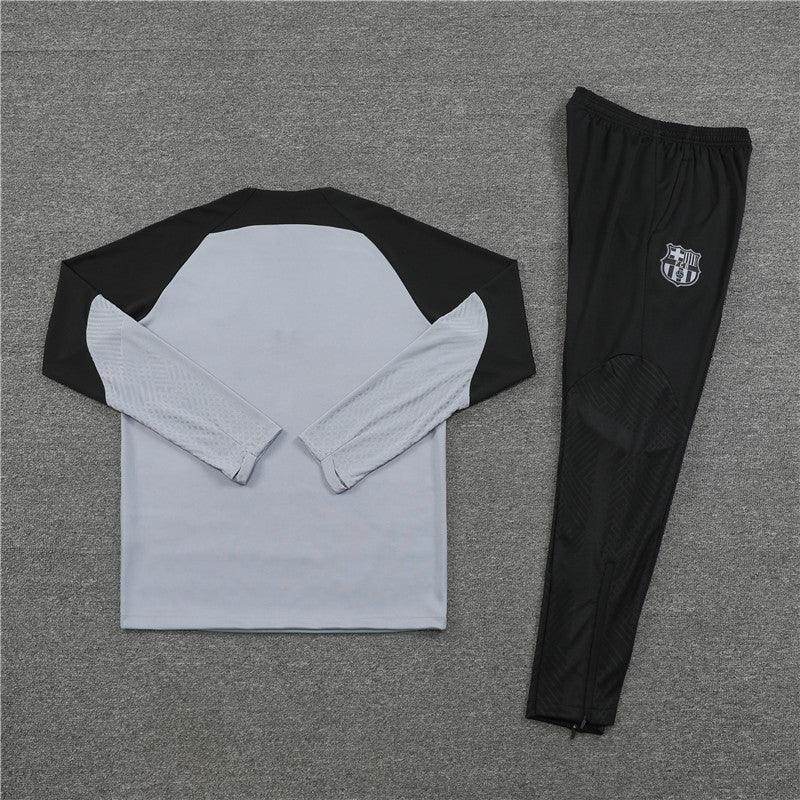FC Barcelona Black and Grey Tracksuit - JerseyLegacy