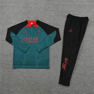 PSG Black and Green Tracksuit - JerseyLegacy