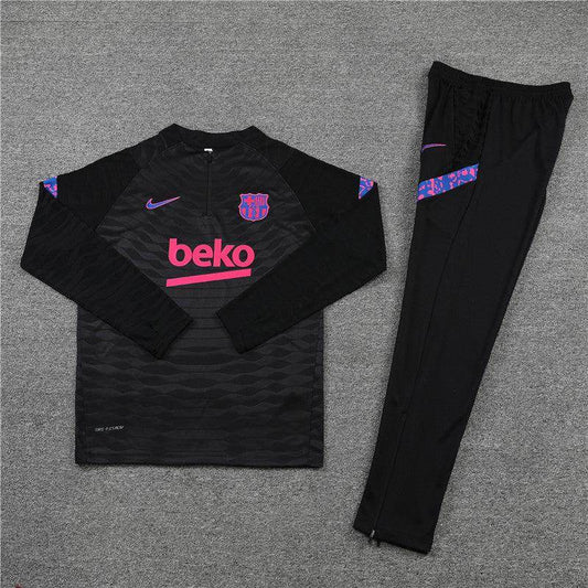 FC Barcelona Black Tracksuit - JerseyLegacy