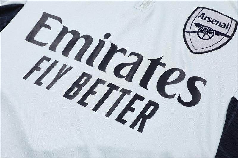 Arsenal Dark Blue and White Tracksuit - JerseyLegacy