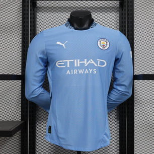 Manchester City 2024-2025 Home Kit Long Sleeve - JerseyLegacy